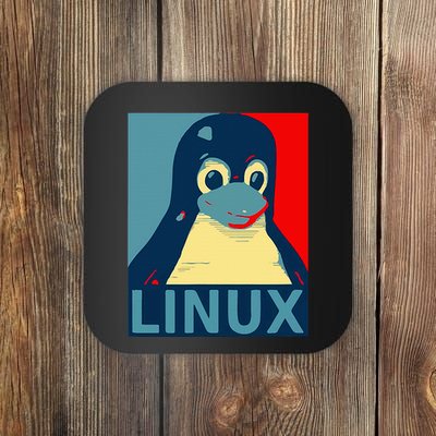 Linux Tux Penguin Graphic Design Coaster
