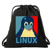 Linux Tux Penguin Graphic Design Drawstring Bag