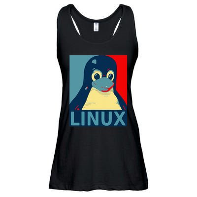 Linux Tux Penguin Graphic Design Ladies Essential Flowy Tank
