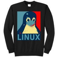 Linux Tux Penguin Graphic Design Tall Sweatshirt