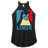 Linux Tux Penguin Graphic Design Women’s Perfect Tri Rocker Tank