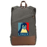 Linux Tux Penguin Graphic Design Cotton Canvas Backpack
