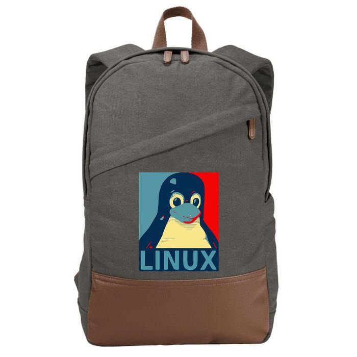 Linux Tux Penguin Graphic Design Cotton Canvas Backpack