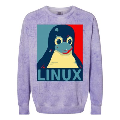 Linux Tux Penguin Colorblast Crewneck Sweatshirt