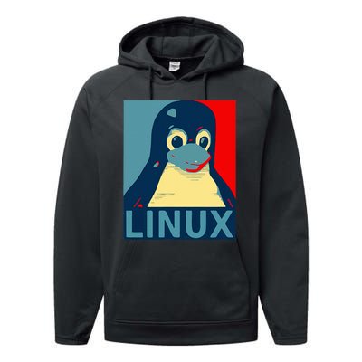 Linux Tux Penguin Performance Fleece Hoodie