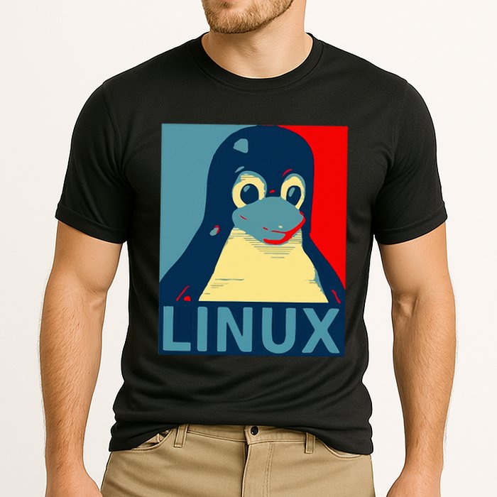 Linux Tux Penguin Cooling Performance Crew T-Shirt