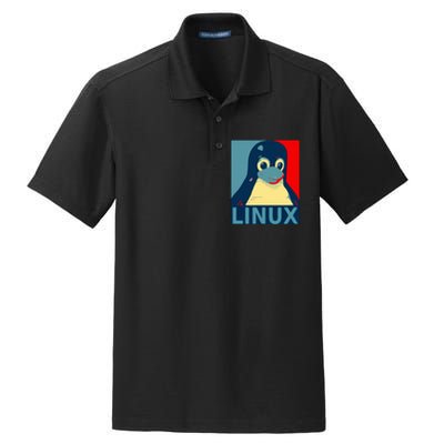 Linux Tux Penguin Dry Zone Grid Polo