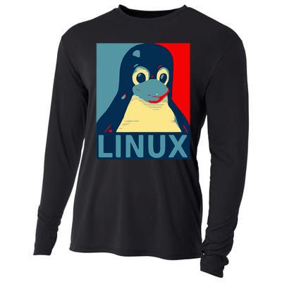 Linux Tux Penguin Cooling Performance Long Sleeve Crew