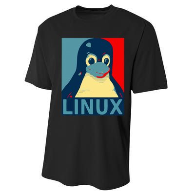 Linux Tux Penguin Performance Sprint T-Shirt