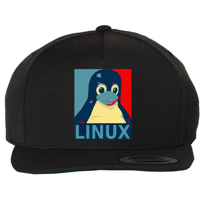 Linux Tux Penguin Wool Snapback Cap