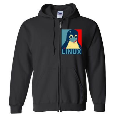 Linux Tux Penguin Full Zip Hoodie