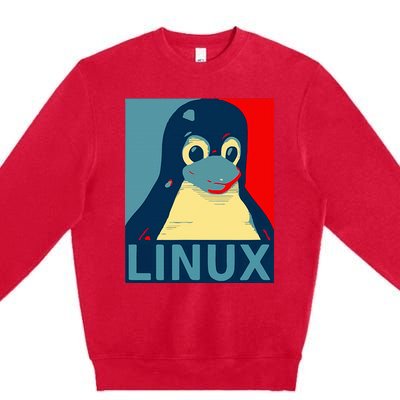 Linux Tux Penguin Premium Crewneck Sweatshirt