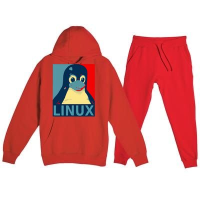 Linux Tux Penguin Premium Hooded Sweatsuit Set