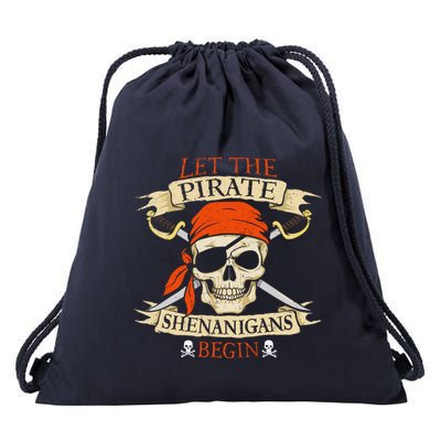 Let The Pirate Shenanigans Begin Halloween Skull Bandana Boy Drawstring Bag