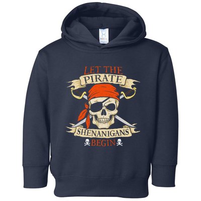 Let The Pirate Shenanigans Begin Halloween Skull Bandana Boy Toddler Hoodie