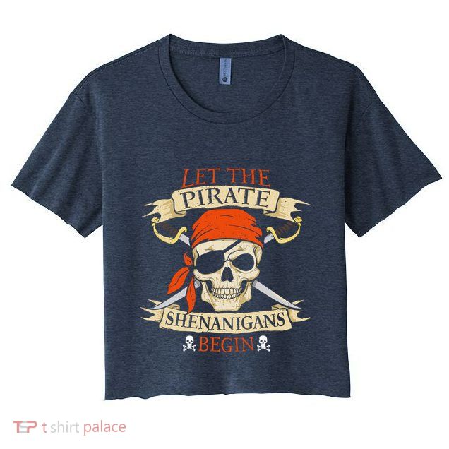 Let The Pirate Shenanigans Begin Halloween Skull Bandana Boy Crop Top
