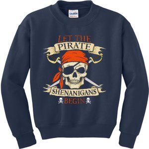 Let The Pirate Shenanigans Begin Halloween Skull Bandana Boy Kids Sweatshirt