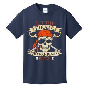 Let The Pirate Shenanigans Begin Halloween Skull Bandana Boy Kids T-Shirt