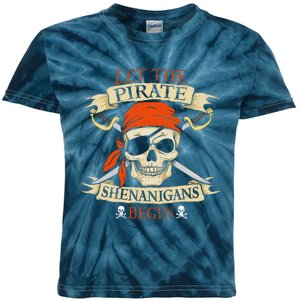 Let The Pirate Shenanigans Begin Halloween Skull Bandana Boy Kids Tie-Dye T-Shirt