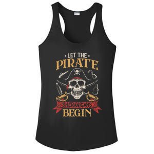 Let The Pirate Shenanigans Begin Crossbones Freebooter Ladies PosiCharge Competitor Racerback Tank