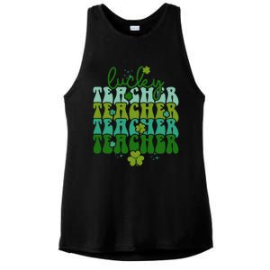 Lucky Teacher Patrick Day Gift Ladies PosiCharge Tri-Blend Wicking Tank