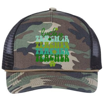 Lucky Teacher Patrick Day Gift Retro Rope Trucker Hat Cap