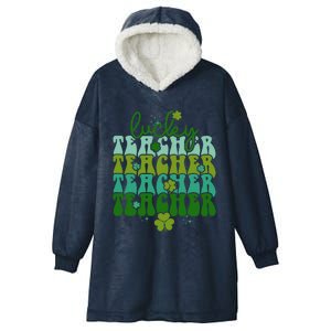 Lucky Teacher Patrick Day Gift Hooded Wearable Blanket