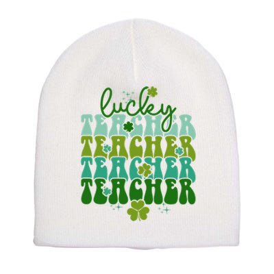 Lucky Teacher Patrick Day Gift Short Acrylic Beanie