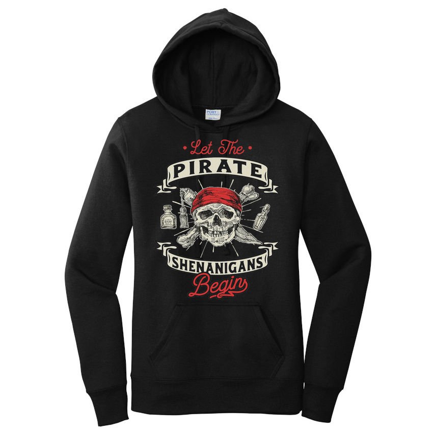 Let The Pirate Shenanigans Begin Crossbones Freebooter Women's Pullover Hoodie
