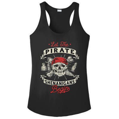 Let The Pirate Shenanigans Begin Crossbones Freebooter Ladies PosiCharge Competitor Racerback Tank