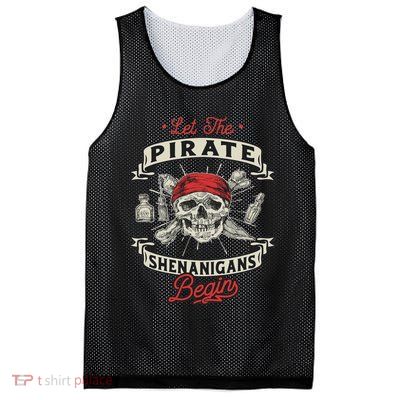 Let The Pirate Shenanigans Begin Crossbones Freebooter Mesh Reversible Basketball Jersey Tank