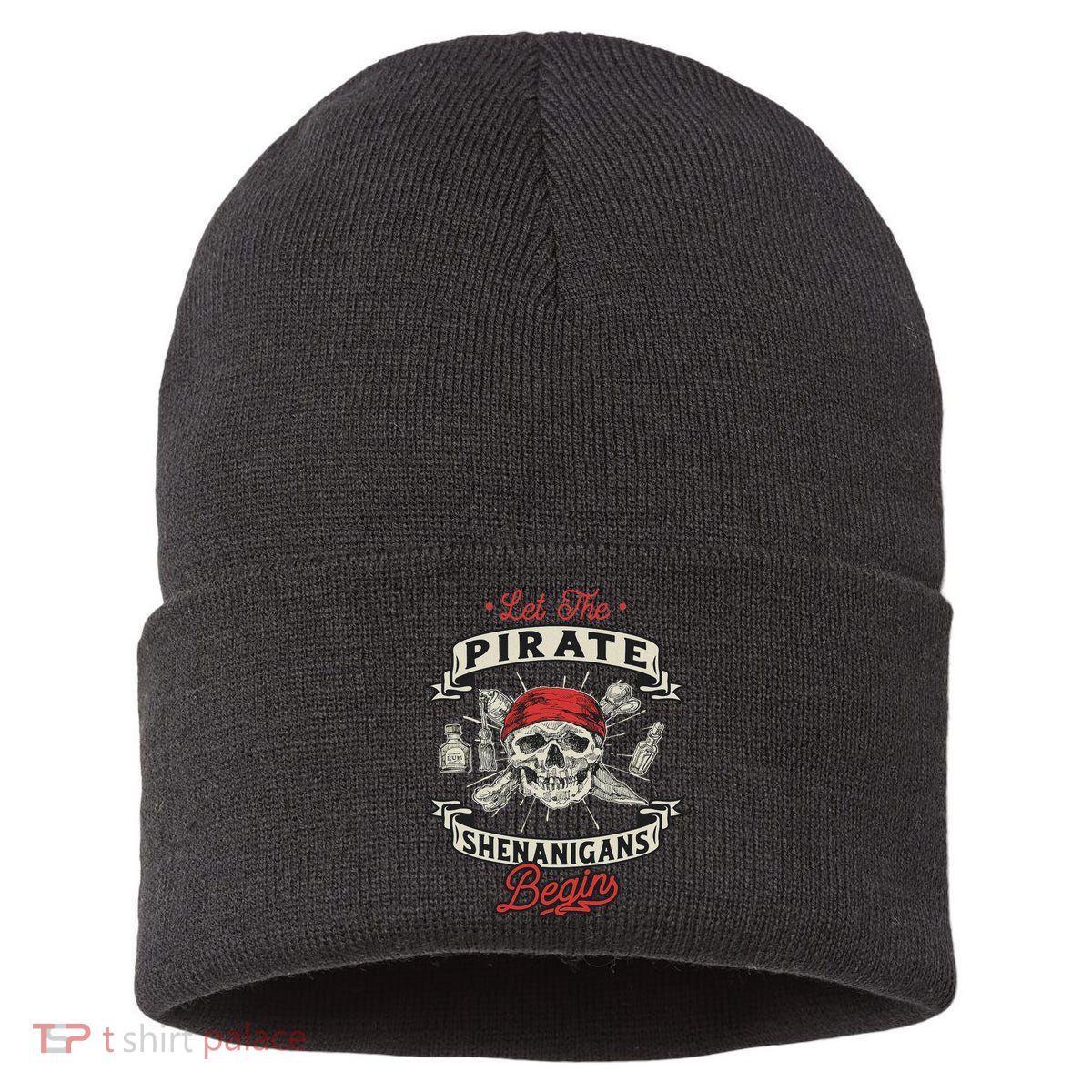Let The Pirate Shenanigans Begin Crossbones Freebooter Sustainable Knit Beanie