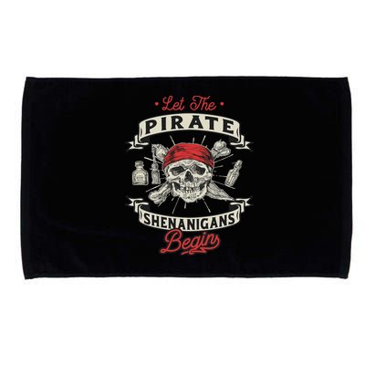 Let The Pirate Shenanigans Begin Crossbones Freebooter Microfiber Hand Towel