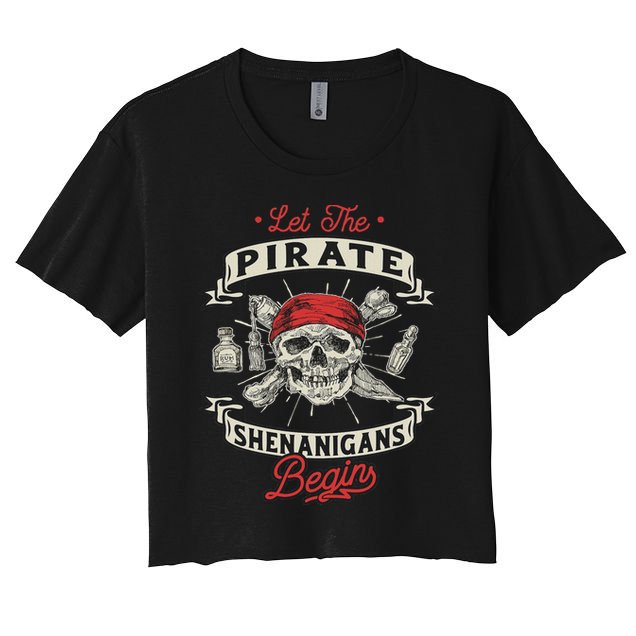 Let The Pirate Shenanigans Begin Crossbones Freebooter Crop Top