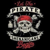 Let The Pirate Shenanigans Begin Crossbones Freebooter Cropped Pullover Crew
