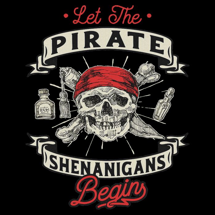 Let The Pirate Shenanigans Begin Crossbones Freebooter Cropped Pullover Crew