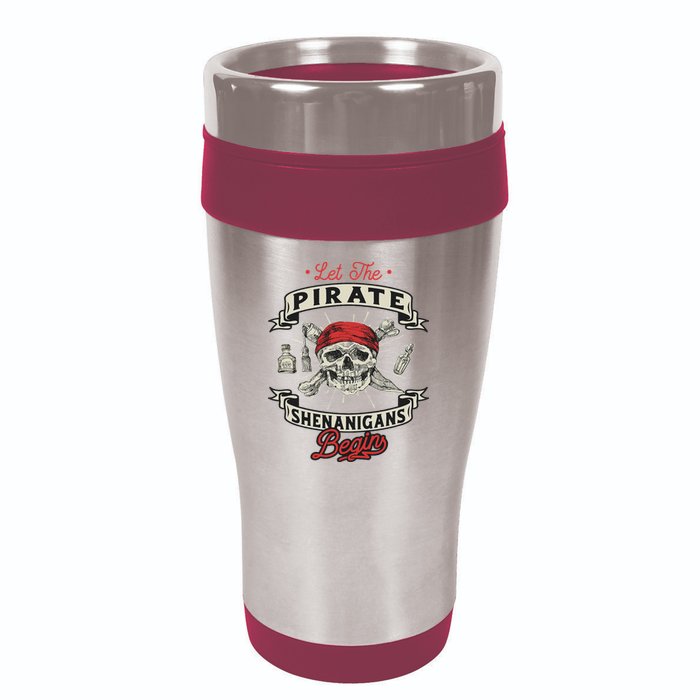Let The Pirate Shenanigans Begin Crossbones Freebooter 16oz Travel Tumbler