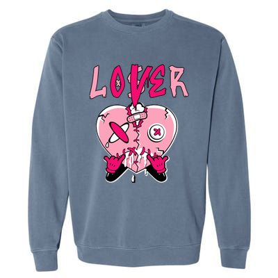 Low Triple Pink Tee Loser Lover Heart Dripping Triple Pink Garment-Dyed Sweatshirt