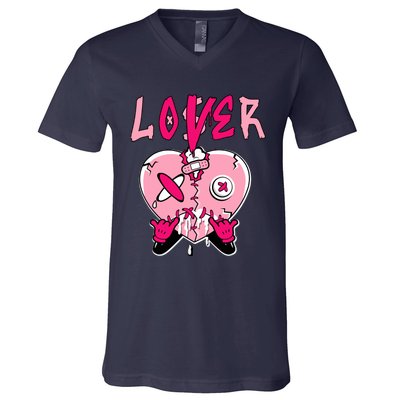 Low Triple Pink Tee Loser Lover Heart Dripping Triple Pink V-Neck T-Shirt