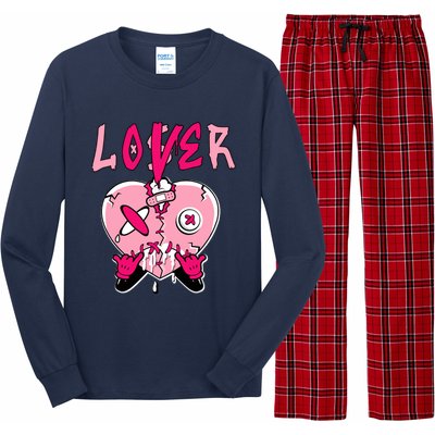 Low Triple Pink Tee Loser Lover Heart Dripping Triple Pink Long Sleeve Pajama Set