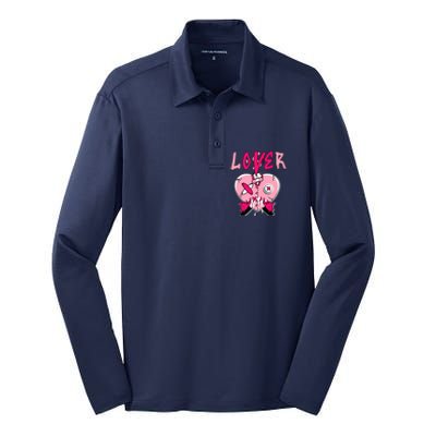 Low Triple Pink Tee Loser Lover Heart Dripping Triple Pink Silk Touch Performance Long Sleeve Polo