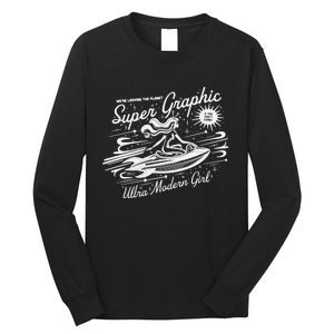 Leaving The Planet Super Graphic Ultra Modern Girl Long Sleeve Shirt