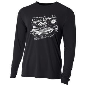 Leaving The Planet Super Graphic Ultra Modern Girl Cooling Performance Long Sleeve Crew