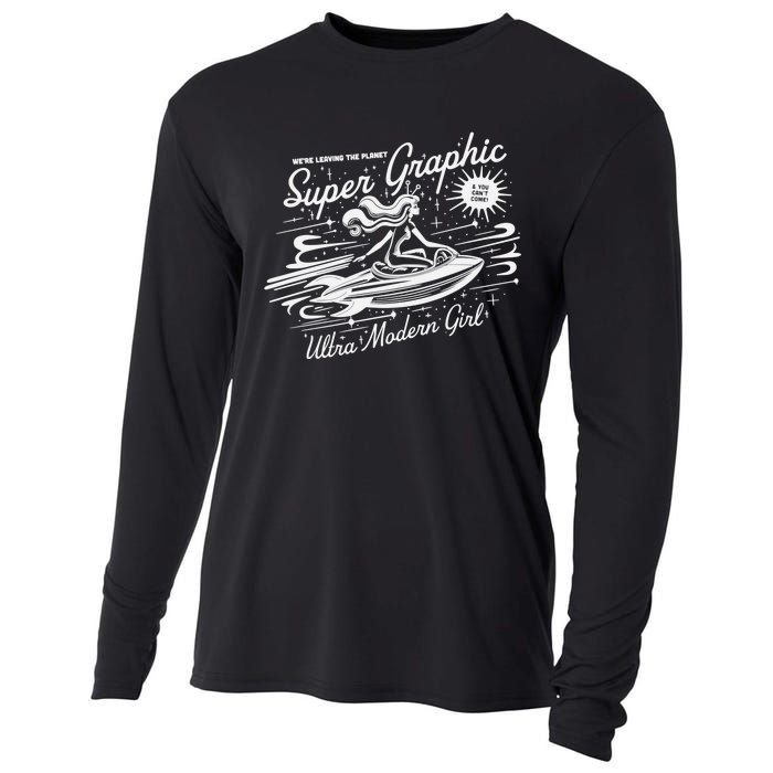 Leaving The Planet Super Graphic Ultra Modern Girl Cooling Performance Long Sleeve Crew