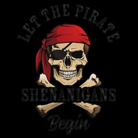 Let The Pirate Shenanigans Begin Funny Pirate Skull Skeleton 16oz Travel Tumbler