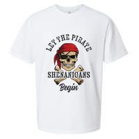 Let The Pirate Shenanigans Begin Funny Pirate Skull Skeleton Sueded Cloud Jersey T-Shirt