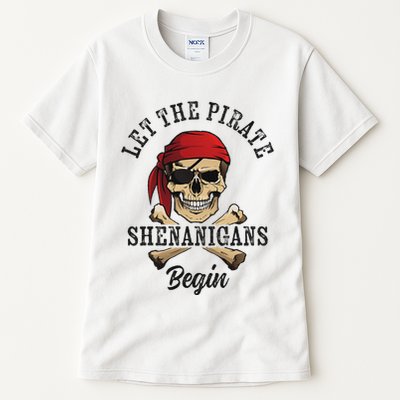 Let The Pirate Shenanigans Begin Funny Pirate Skull Skeleton Tall T-Shirt