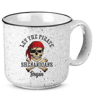 Let The Pirate Shenanigans Begin Funny Pirate Skull Skeleton 15oz Campfire Ceramic Mug