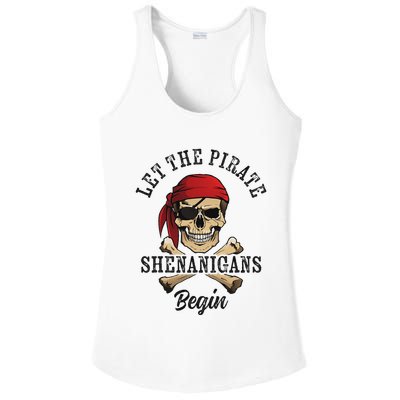 Let The Pirate Shenanigans Begin Funny Pirate Skull Skeleton Ladies PosiCharge Competitor Racerback Tank