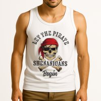 Let The Pirate Shenanigans Begin Funny Pirate Skull Skeleton Tank Top
